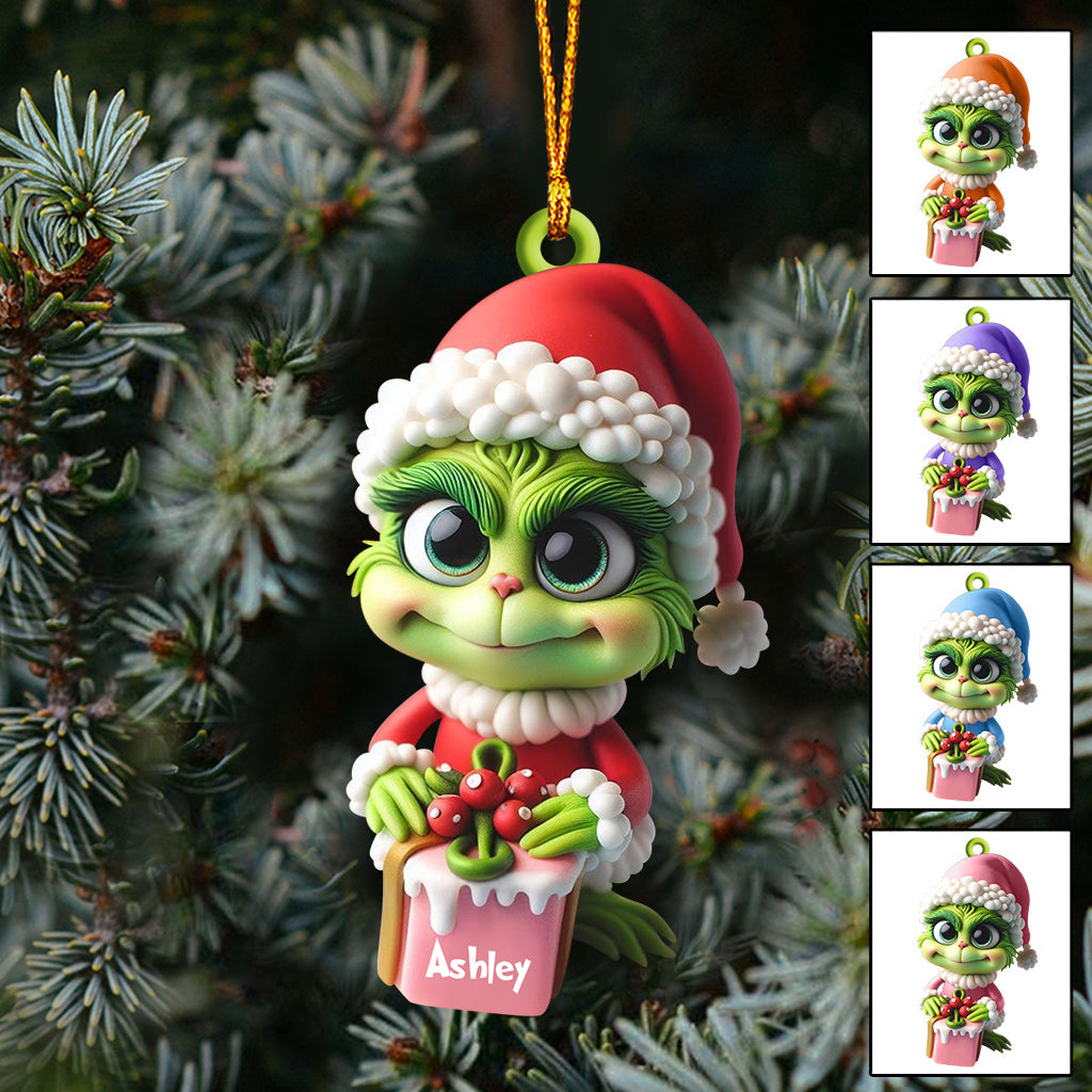 Joyeux Grinchmas - Étole de Noël personnalisée, ornement de Noël en forme de décoration sur mesure