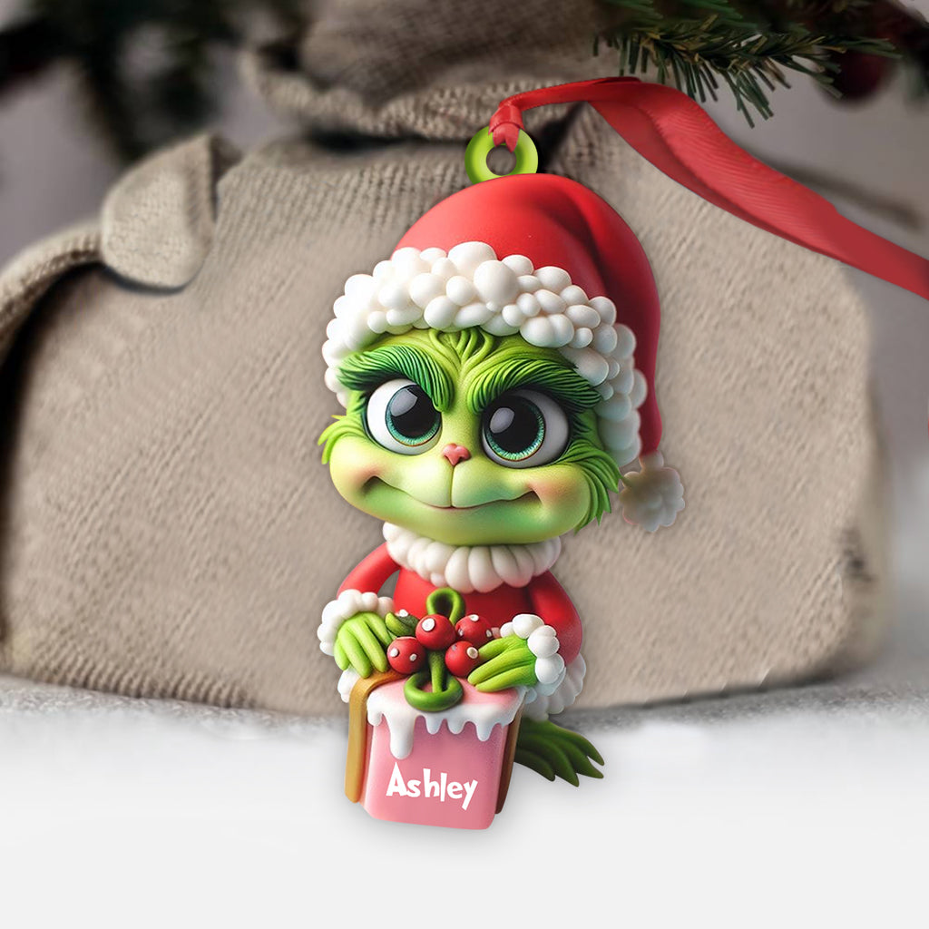 Joyeux Grinchmas - Étole de Noël personnalisée, ornement de Noël en forme de décoration sur mesure
