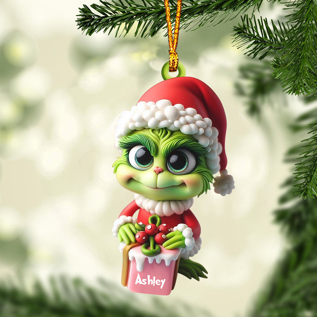 Joyeux Grinchmas - Étole de Noël personnalisée, ornement de Noël en forme de décoration sur mesure