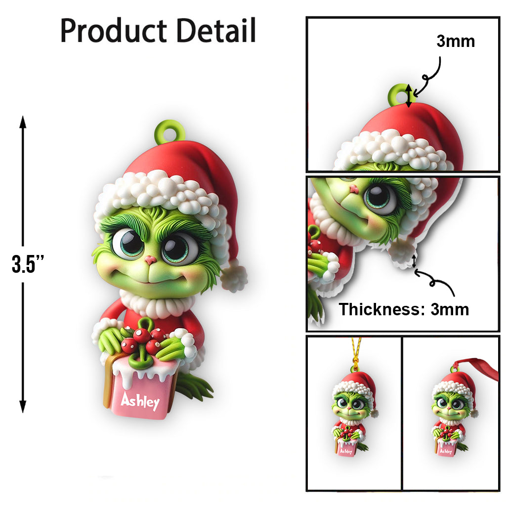 Joyeux Grinchmas - Étole de Noël personnalisée, ornement de Noël en forme de décoration sur mesure