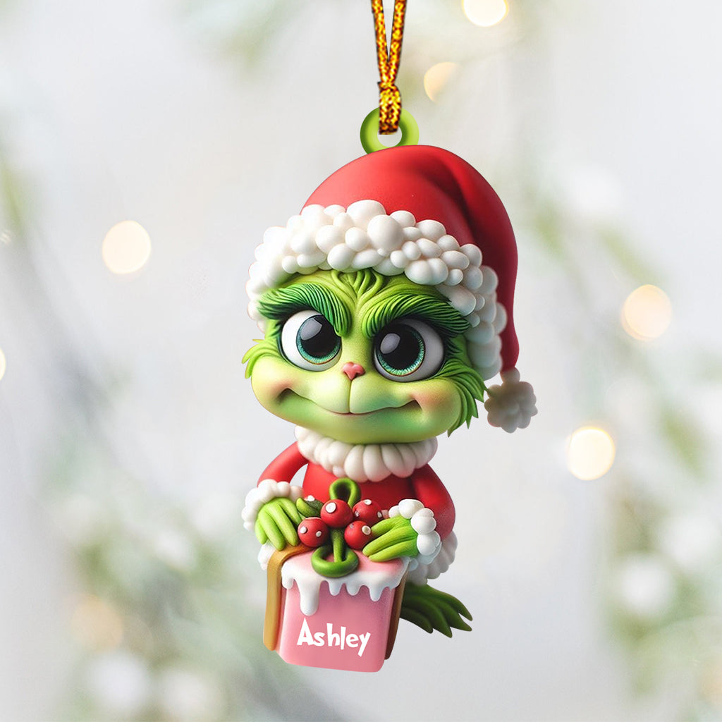 Joyeux Grinchmas - Étole de Noël personnalisée, ornement de Noël en forme de décoration sur mesure