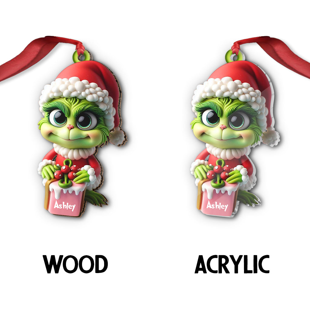 Joyeux Grinchmas - Étole de Noël personnalisée, ornement de Noël en forme de décoration sur mesure