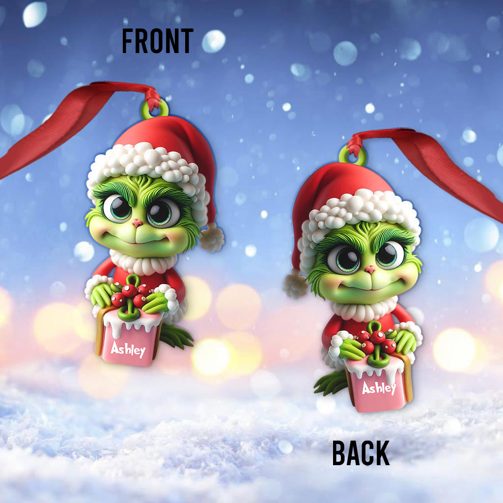 Joyeux Grinchmas - Étole de Noël personnalisée, ornement de Noël en forme de décoration sur mesure