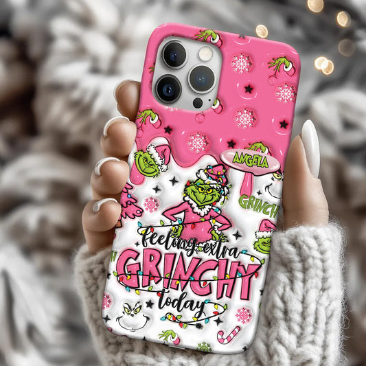 Aujourd'hui, c'est le Grinch ! - Coque de téléphone personnalisée avec imprimé intégral « Fou de Noël »