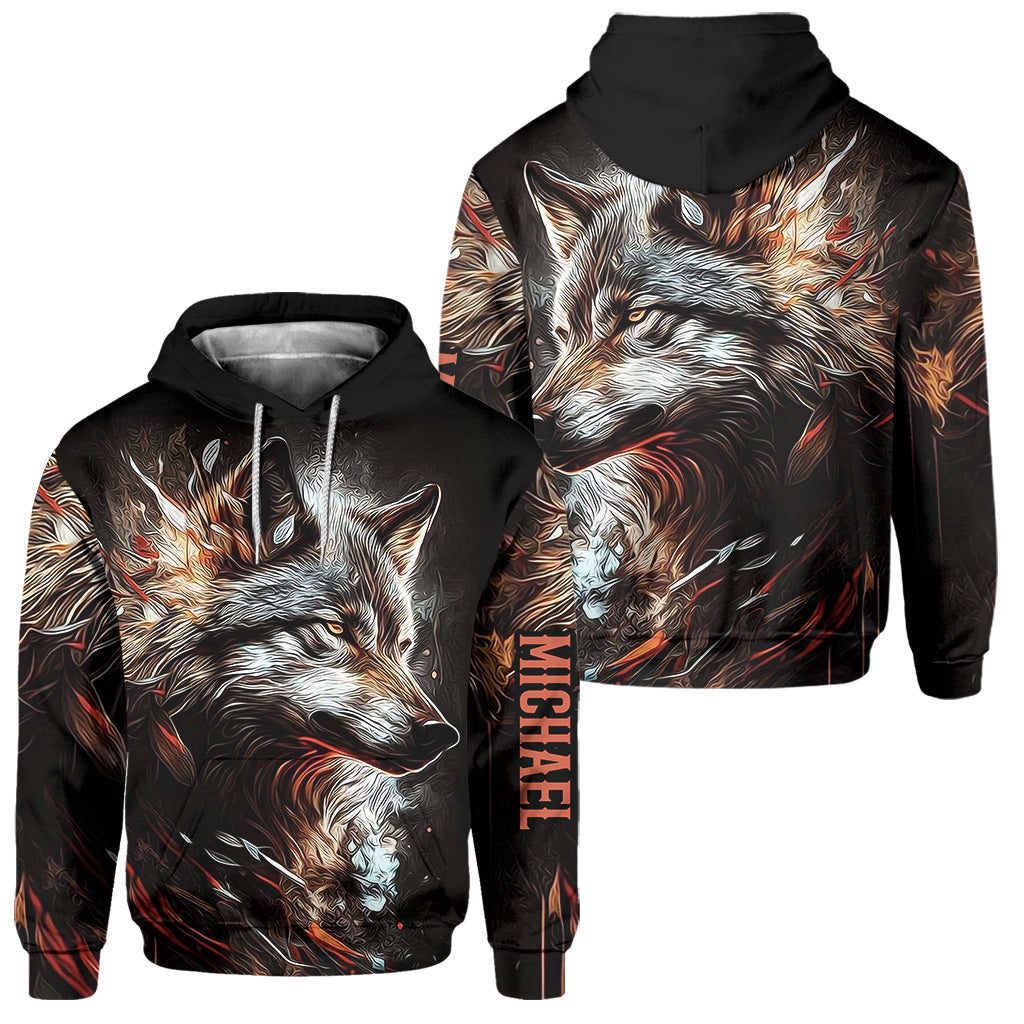 Strong Wolf - Personalized Wolf Hoodie and Sweatpants