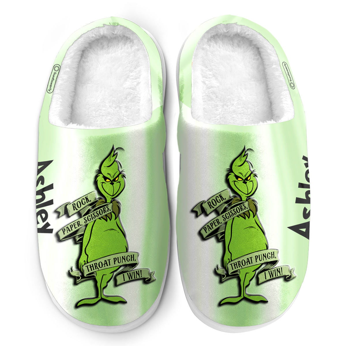 Pierre-Papier-Punch - Étole de Noël personnalisée, pantoufles