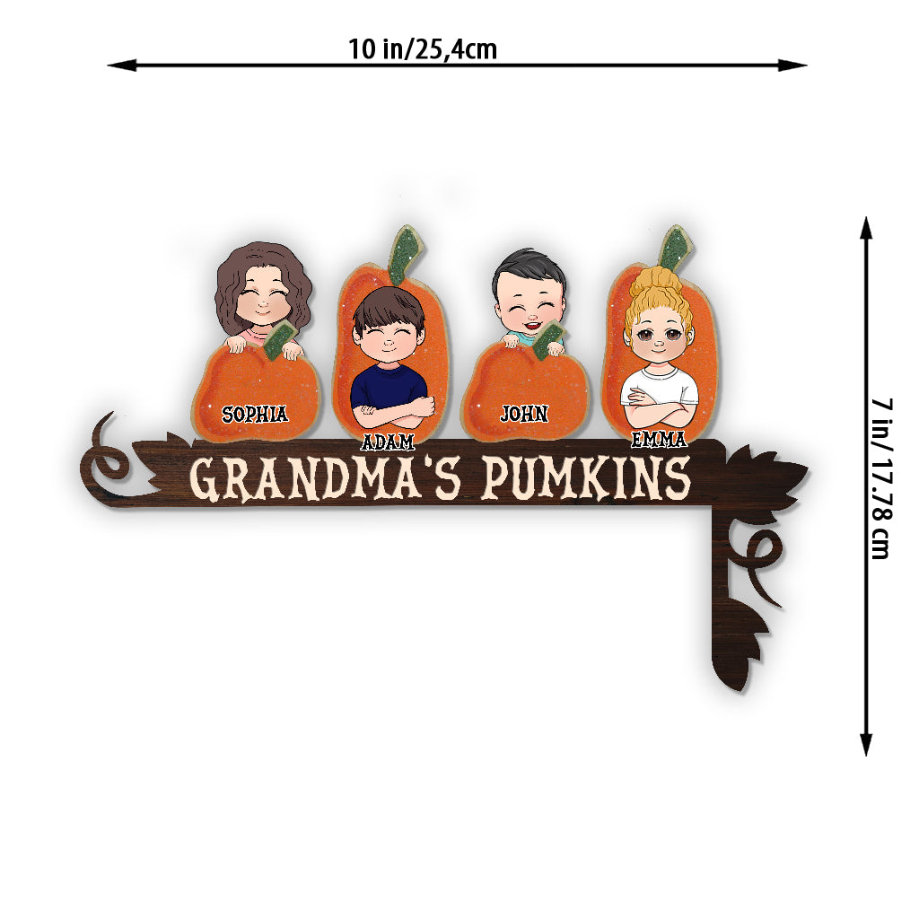 Citrouille de grand-mère - Décoration de cadre de porte personnalisée pour grand-mère