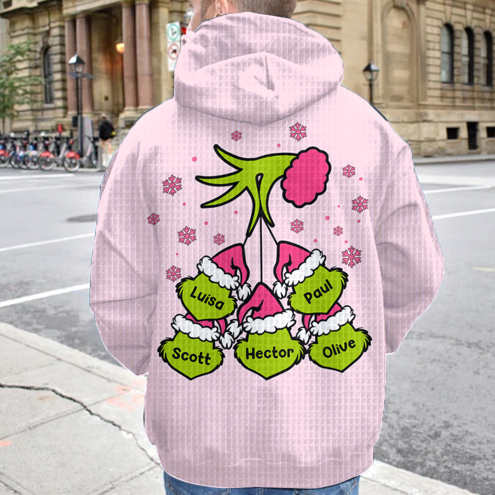 Mama Grinch - Étole de Noël personnalisée à capuche gaufrée