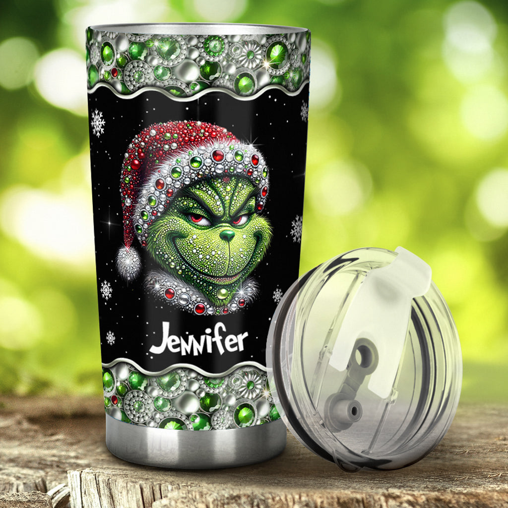 Joyeux Grinchmas - Gobelet de Noël personnalisé avec étole
