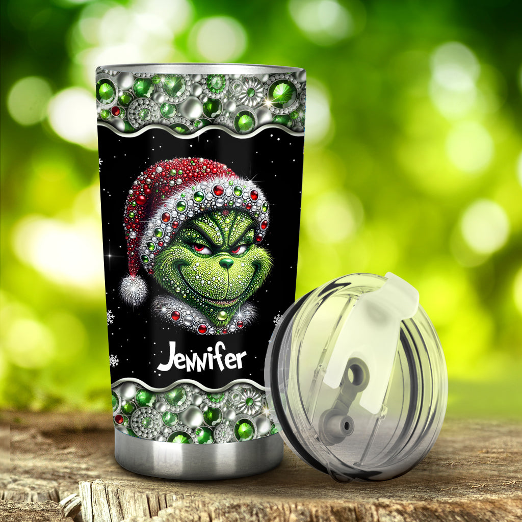 Joyeux Grinchmas - Gobelet de Noël personnalisé avec étole