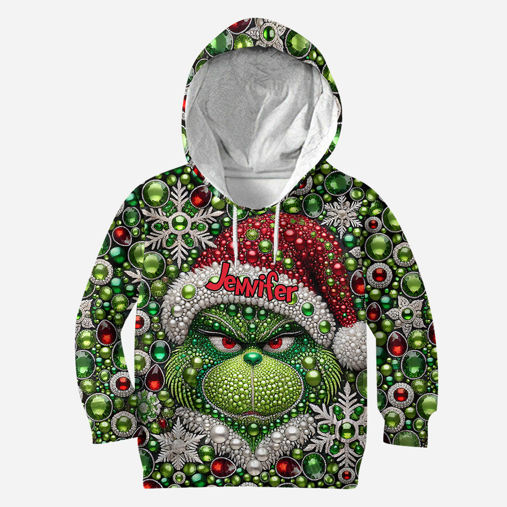Joyeux Grinchmas ! - Sweat à capuche et legging personnalisés avec étole de Noël