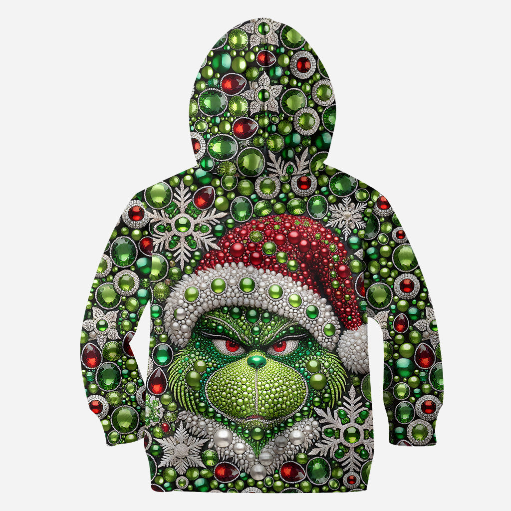 Joyeux Grinchmas ! - Sweat à capuche et legging personnalisés avec étole de Noël