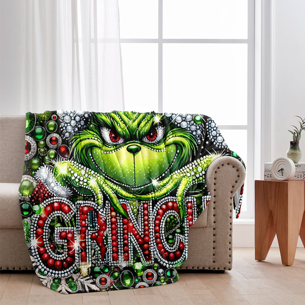 Merry Grinchmas - Personalized Stole Christmas Blanket