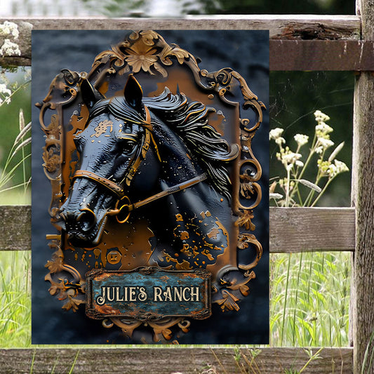 Beautiful Horse - Personalized Horse Rectangle Metal Sign