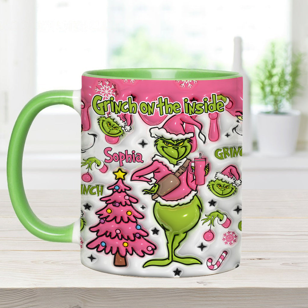 Grinchy On The Inside - Personalized Stole Christmas Accent Mug