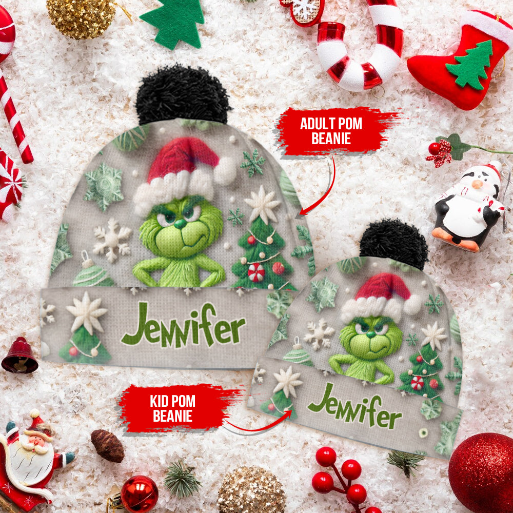 Merry Grinchmas - Personalized Stole Christmas Beanie Hat