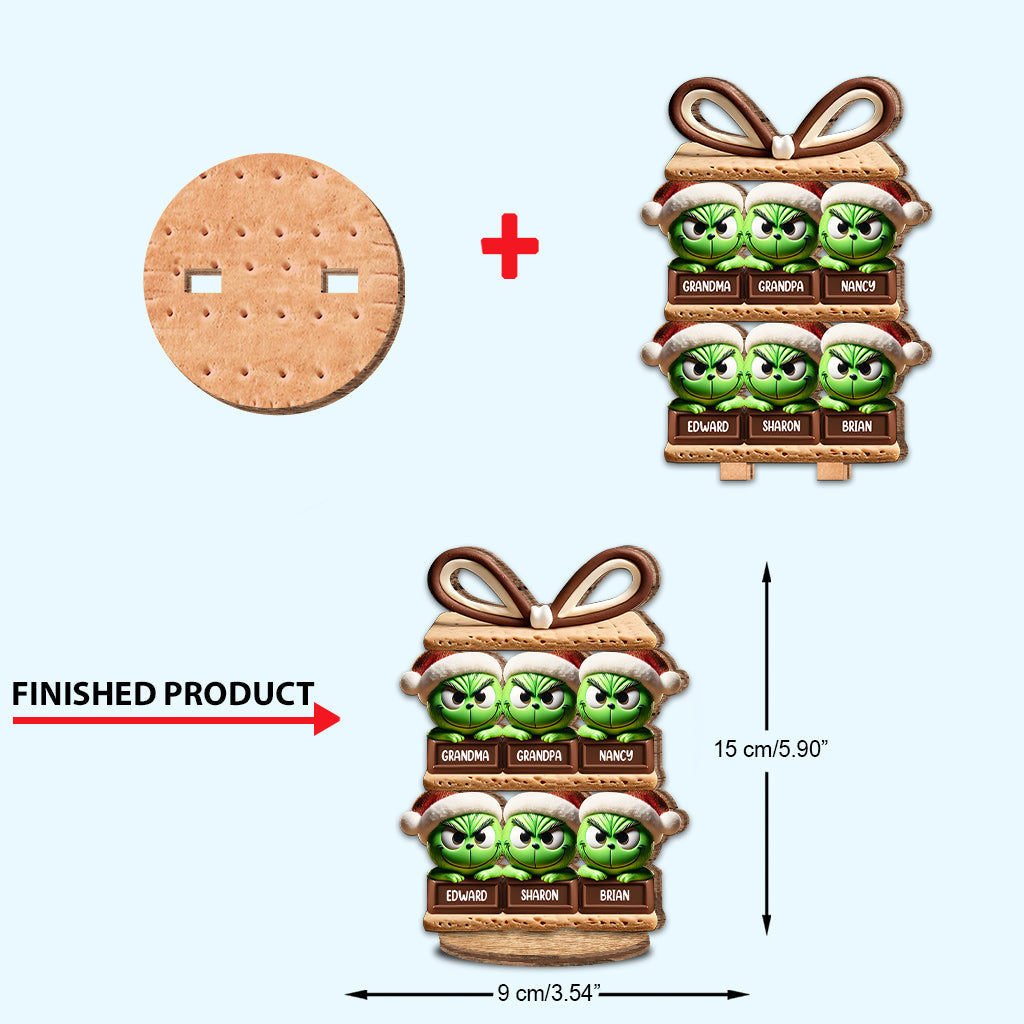Cadeaux de Noël Grinch pour la famille, les amis et les collègues - Plaque en bois personnalisée avec étole de Noël