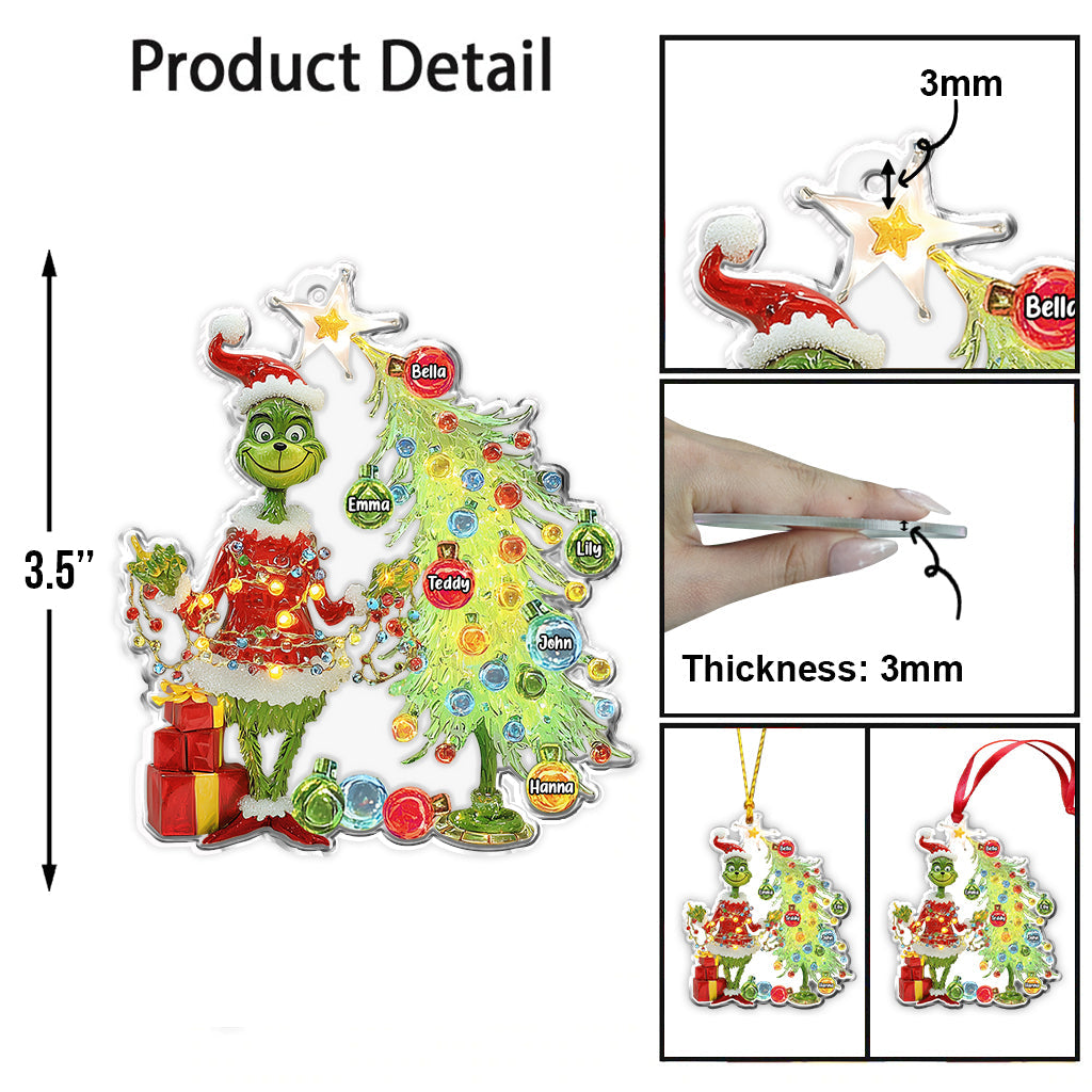 Merry Grinchmas Gifts For Family, Friends, Coworkers - Personalized Stole Christmas Ornament