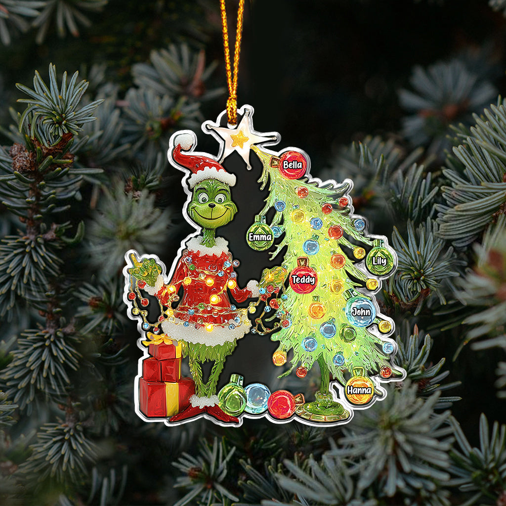 Merry Grinchmas Gifts For Family, Friends, Coworkers - Personalized Stole Christmas Ornament