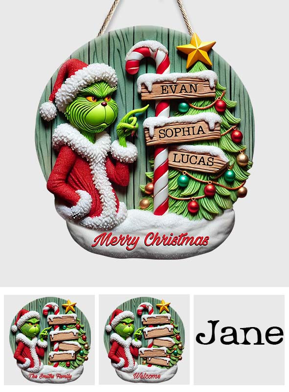 Merry Christmas - Personalized Stole Christmas Custom Shaped Wood Sign