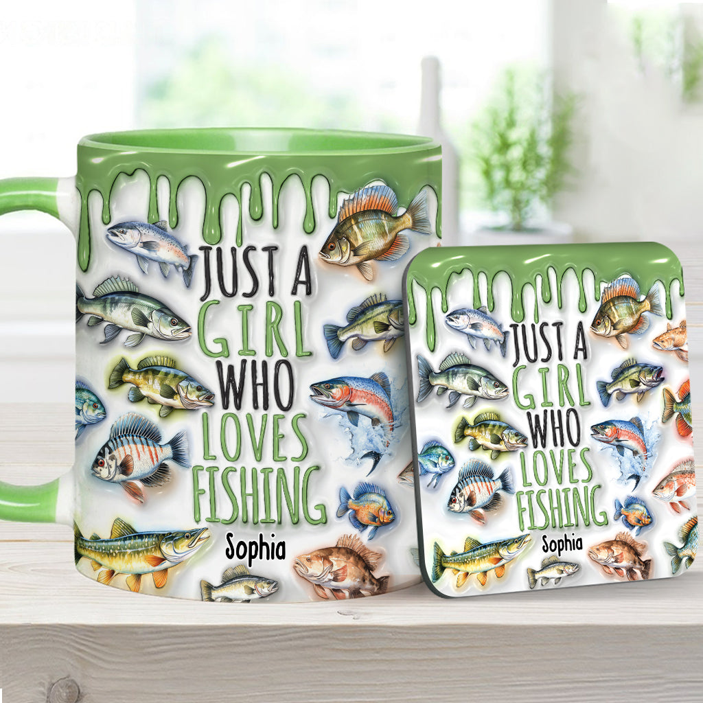 Mug personnalisé « Juste une fille qui adore la pêche »