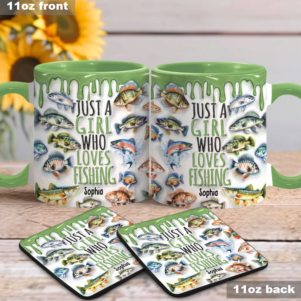 Mug personnalisé « Juste une fille qui adore la pêche »