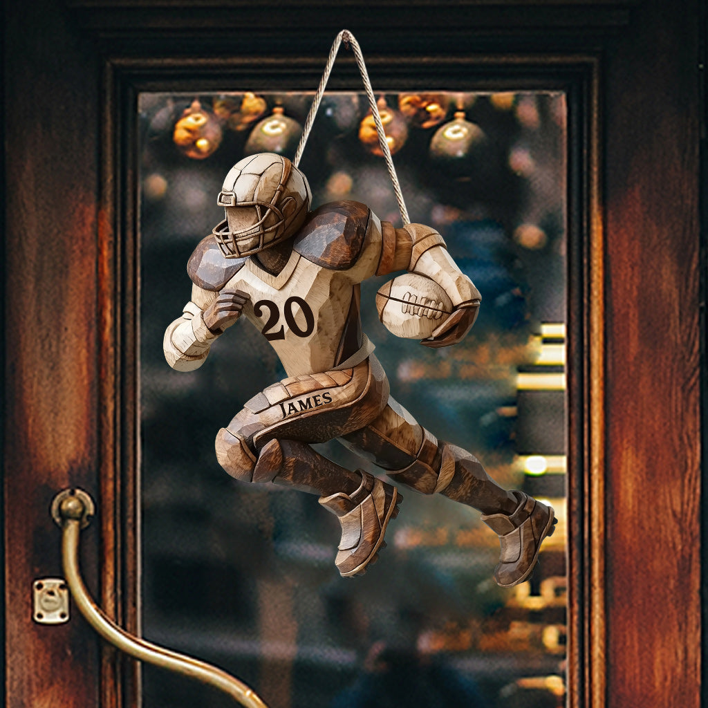 Strong One - Personalized Football Custom Shaped Wood Sign