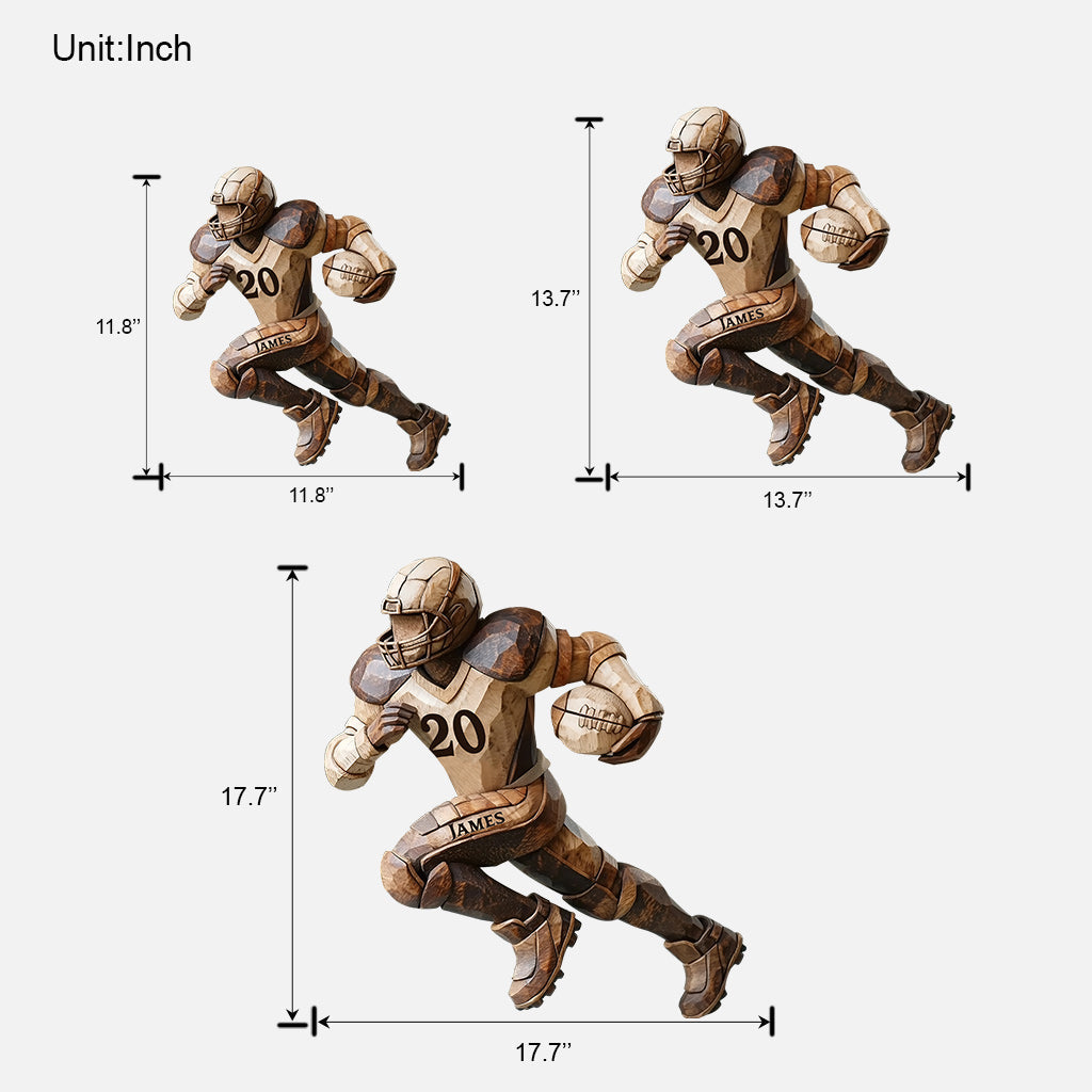 Strong One - Personalized Football Custom Shaped Wood Sign