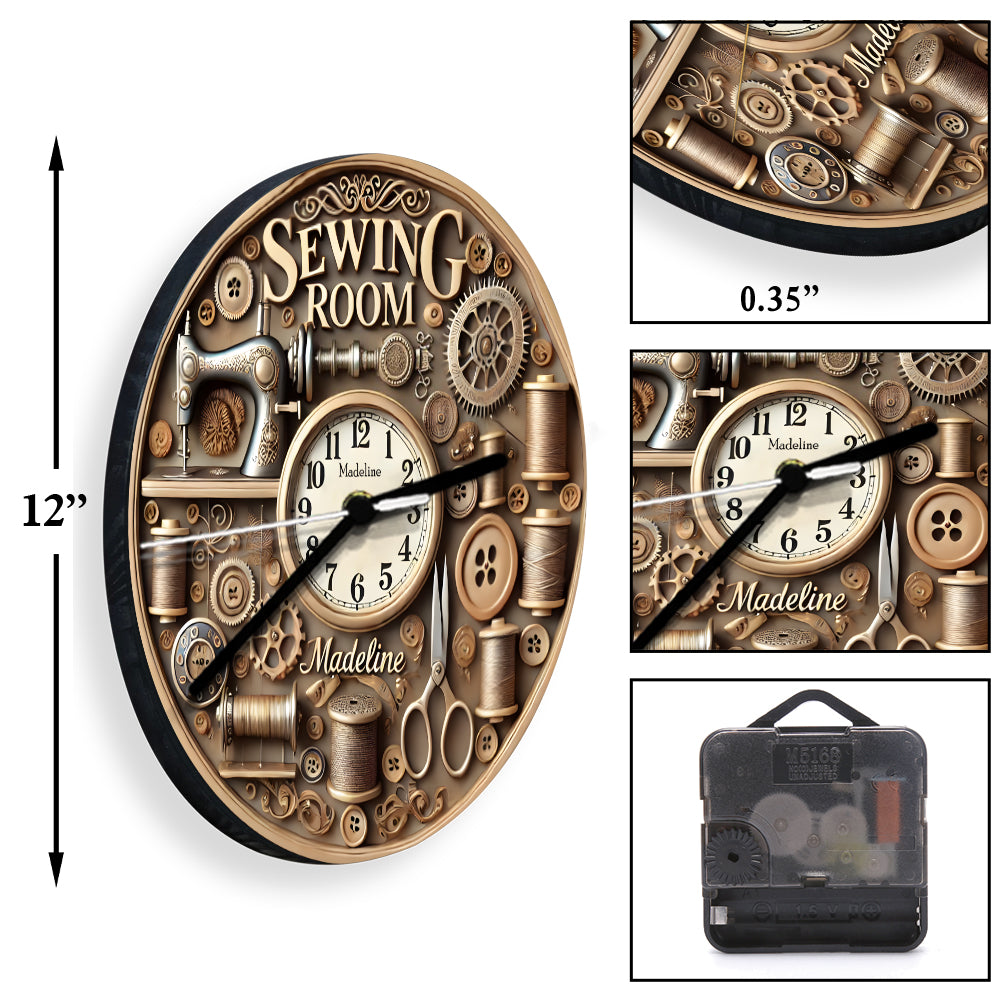 Horloge de couture - Horloge murale de couture personnalisée