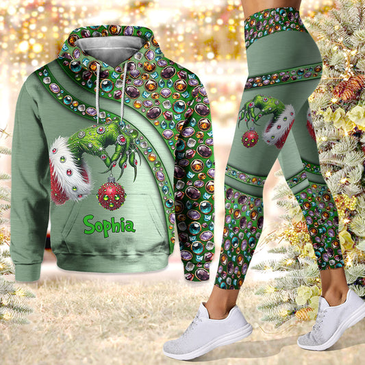 Joyeux Noël ! - Sweat à capuche et legging personnalisés avec étole de Noël