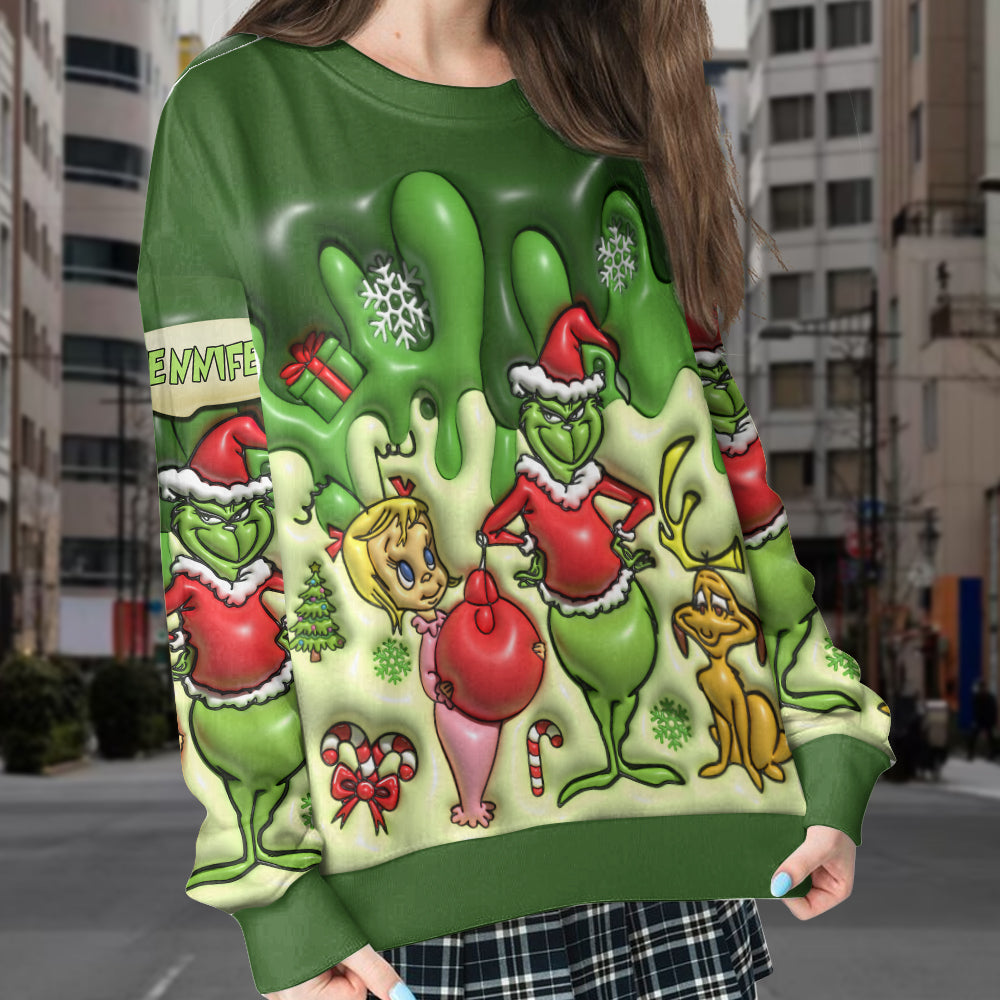 Joyeux Noël - Sweat-shirt à ourlet fendu et étole de Noël personnalisée