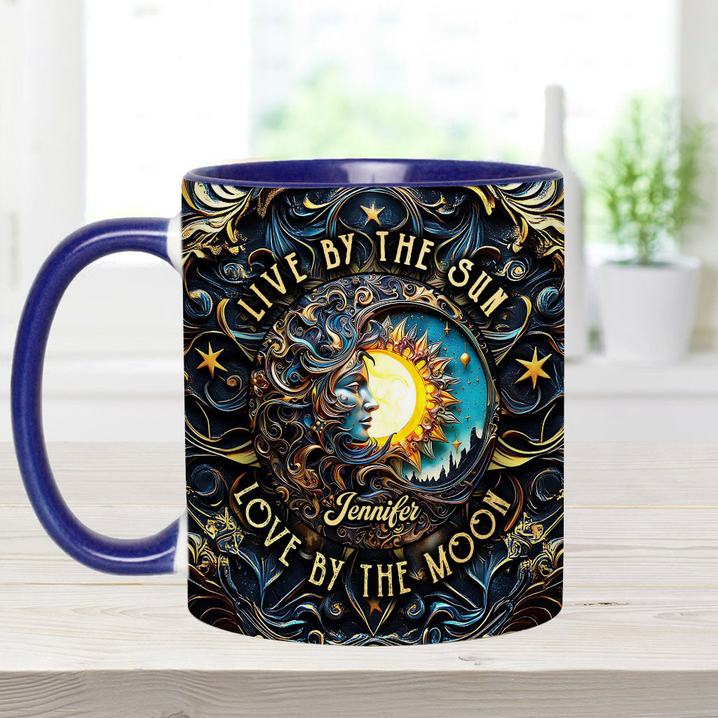 Vivre au rythme du soleil, aimer au rythme de la lune - Mug personnalisé style hippie