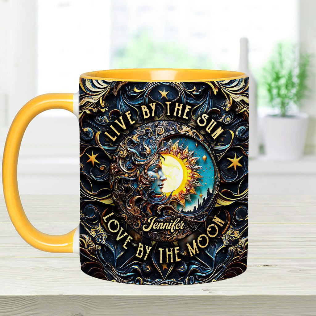 Vivre au rythme du soleil, aimer au rythme de la lune - Mug personnalisé style hippie