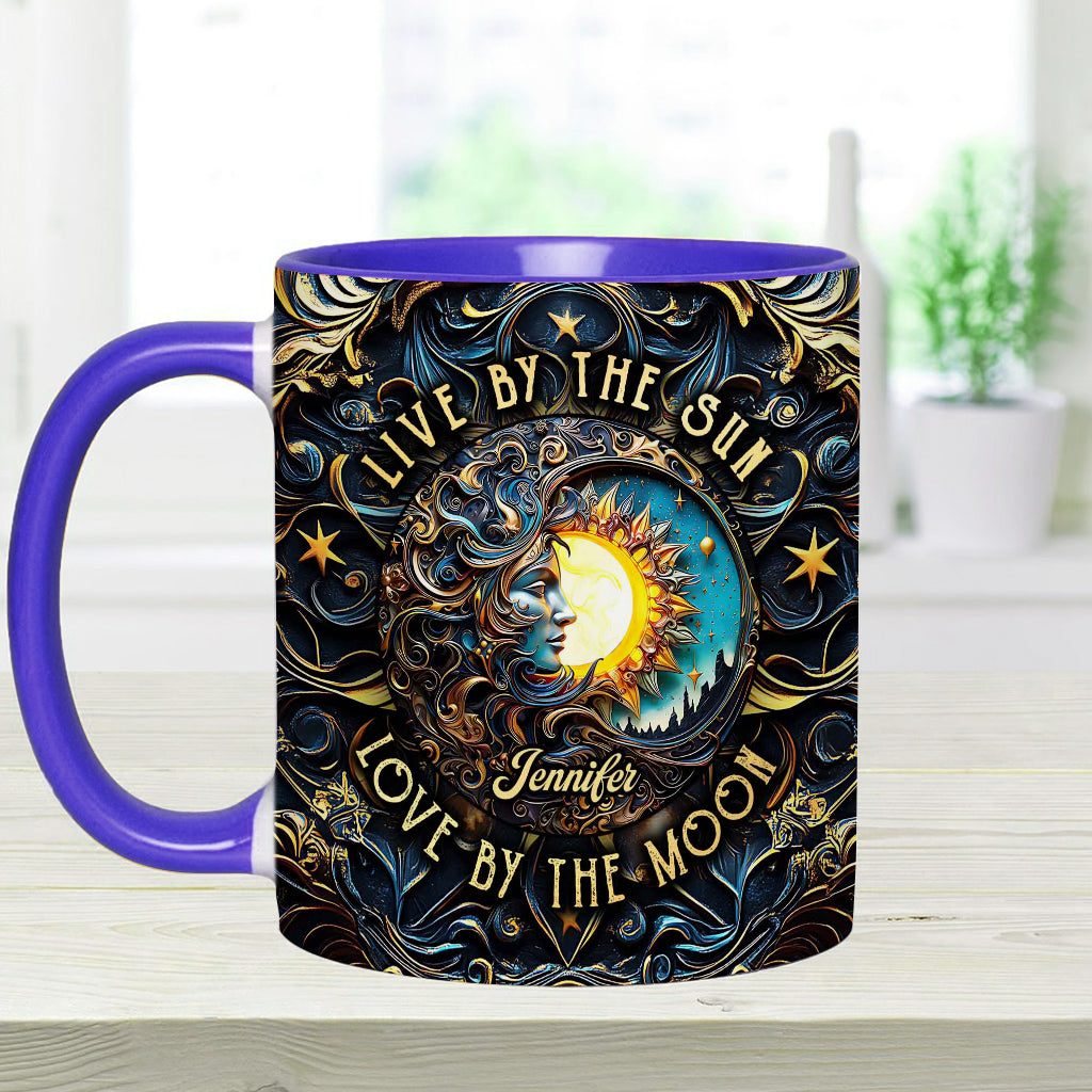Vivre au rythme du soleil, aimer au rythme de la lune - Mug personnalisé style hippie