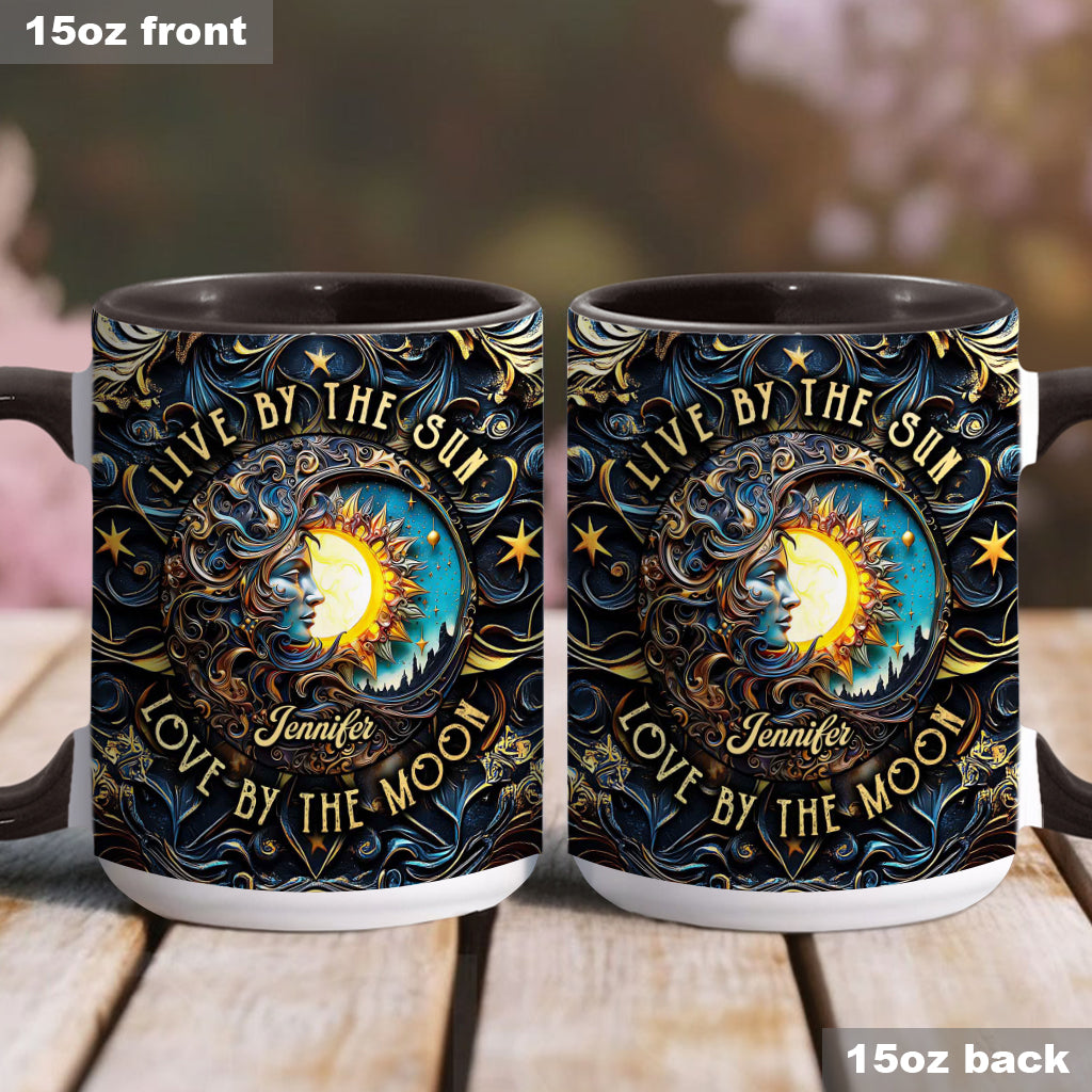 Vivre au rythme du soleil, aimer au rythme de la lune - Mug personnalisé style hippie