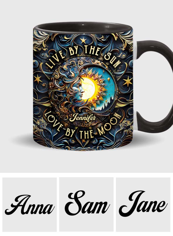 Vivre au rythme du soleil, aimer au rythme de la lune - Mug personnalisé style hippie
