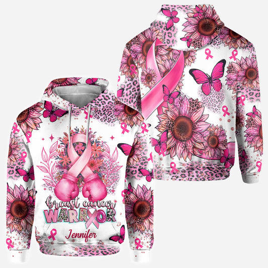 Guerrière du cancer du sein - T-shirt personnalisé de sensibilisation au cancer du sein