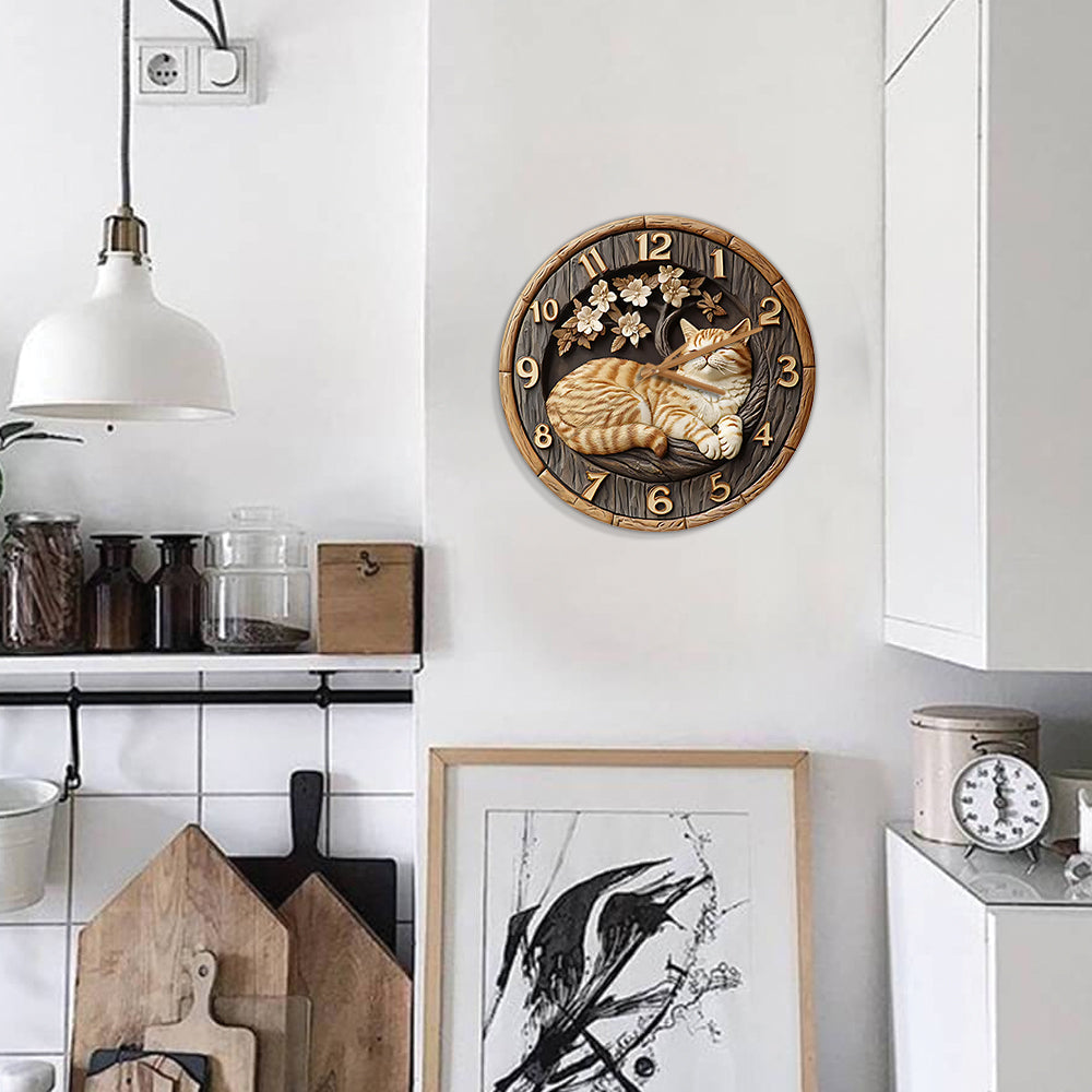 Horloge murale chat « J’aime les chats »