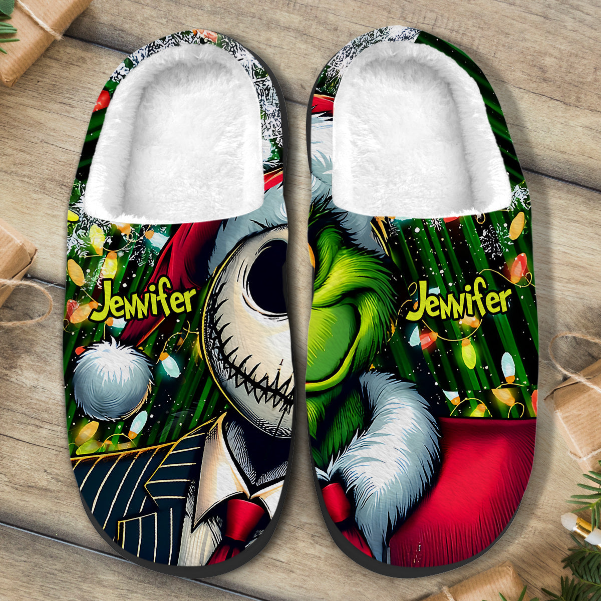 Joyeux Noël - Étole personnalisée Pantoufles de Noël