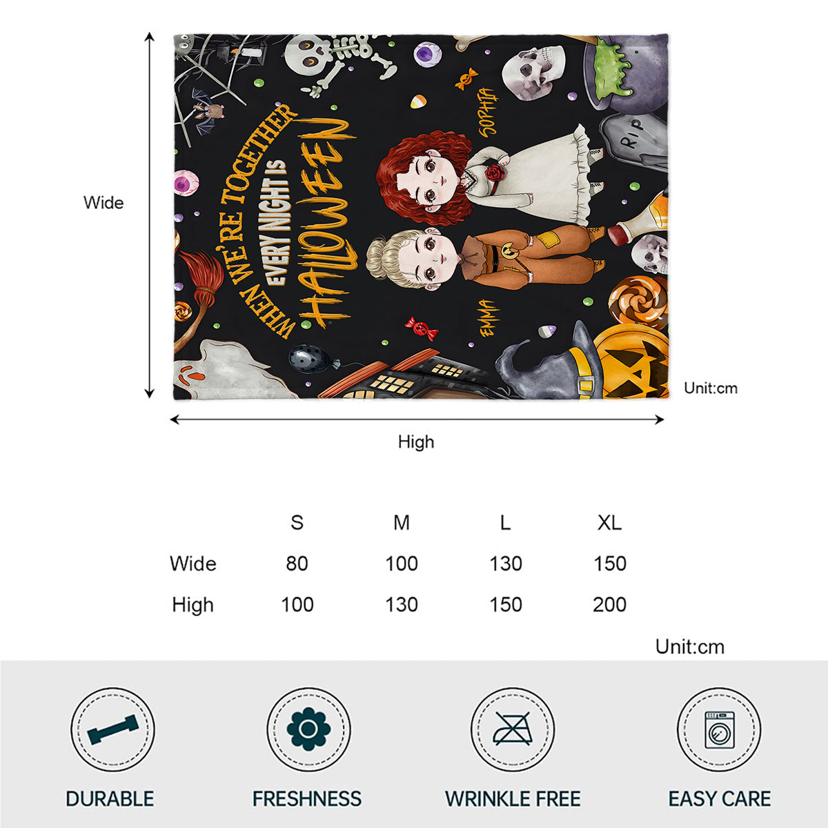 Quand on est ensemble, chaque soir c'est Halloween - Couverture personnalisée pour meilleure amie