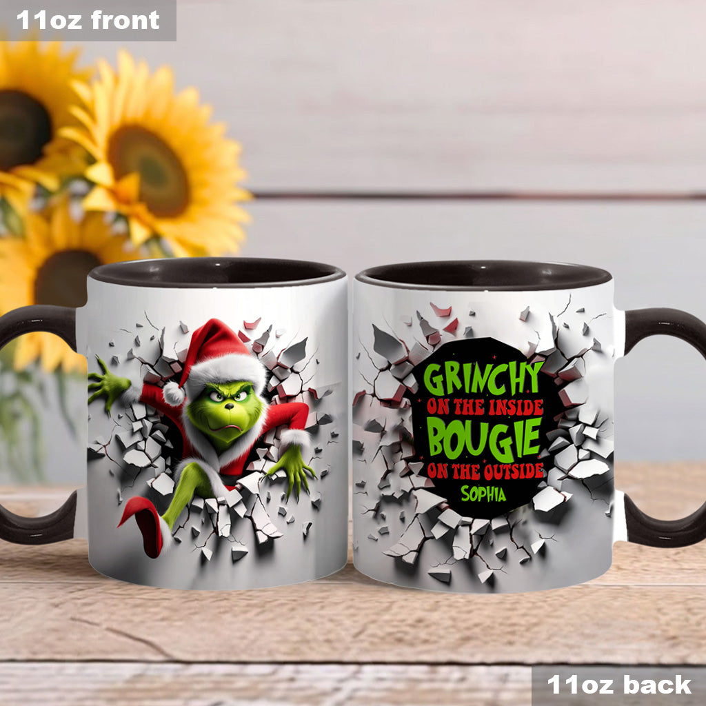 Grinchy On The Inside - Personalized Stole Christmas Accent Mug