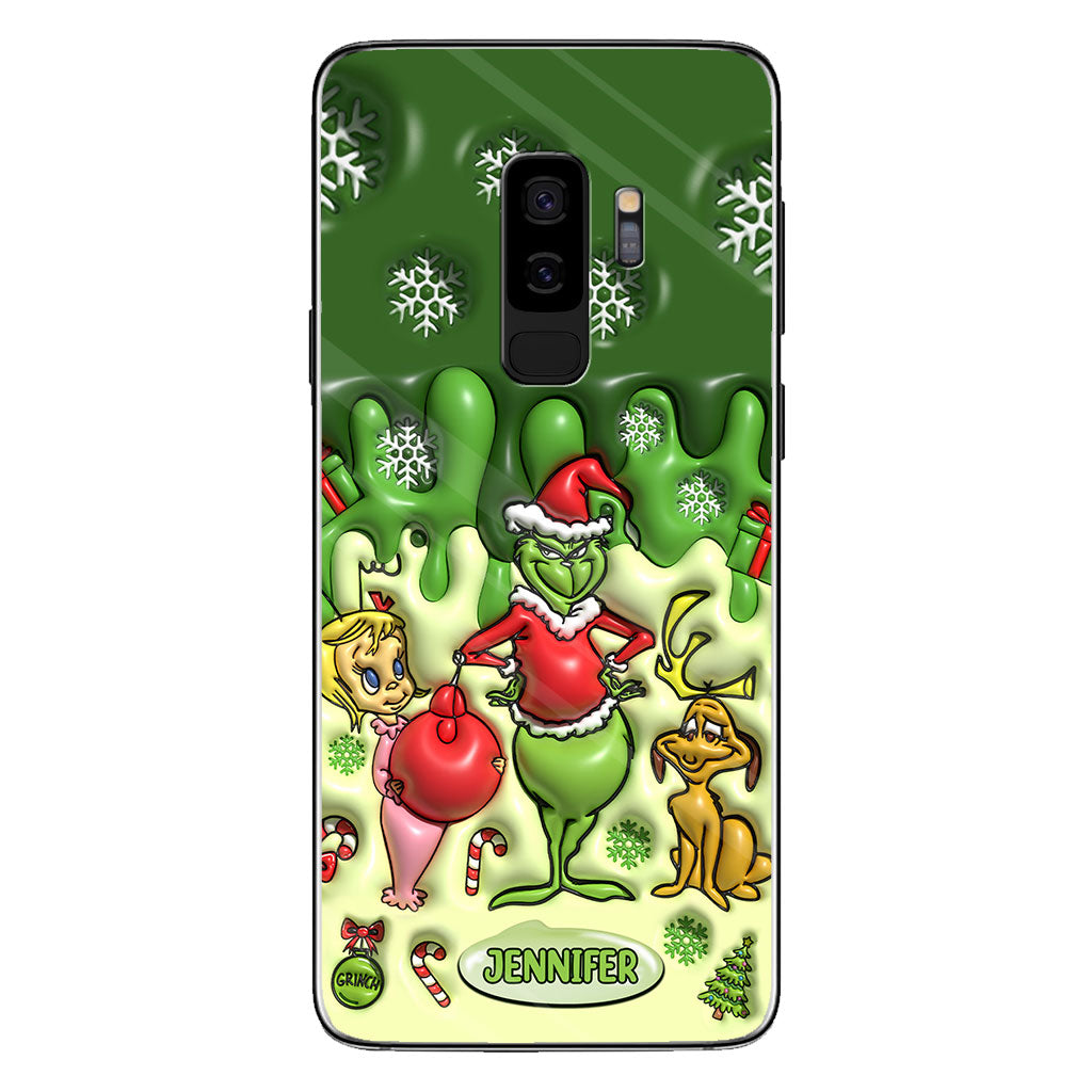 Joyeux Grinchmas - Coque de téléphone personnalisée avec étole de Noël