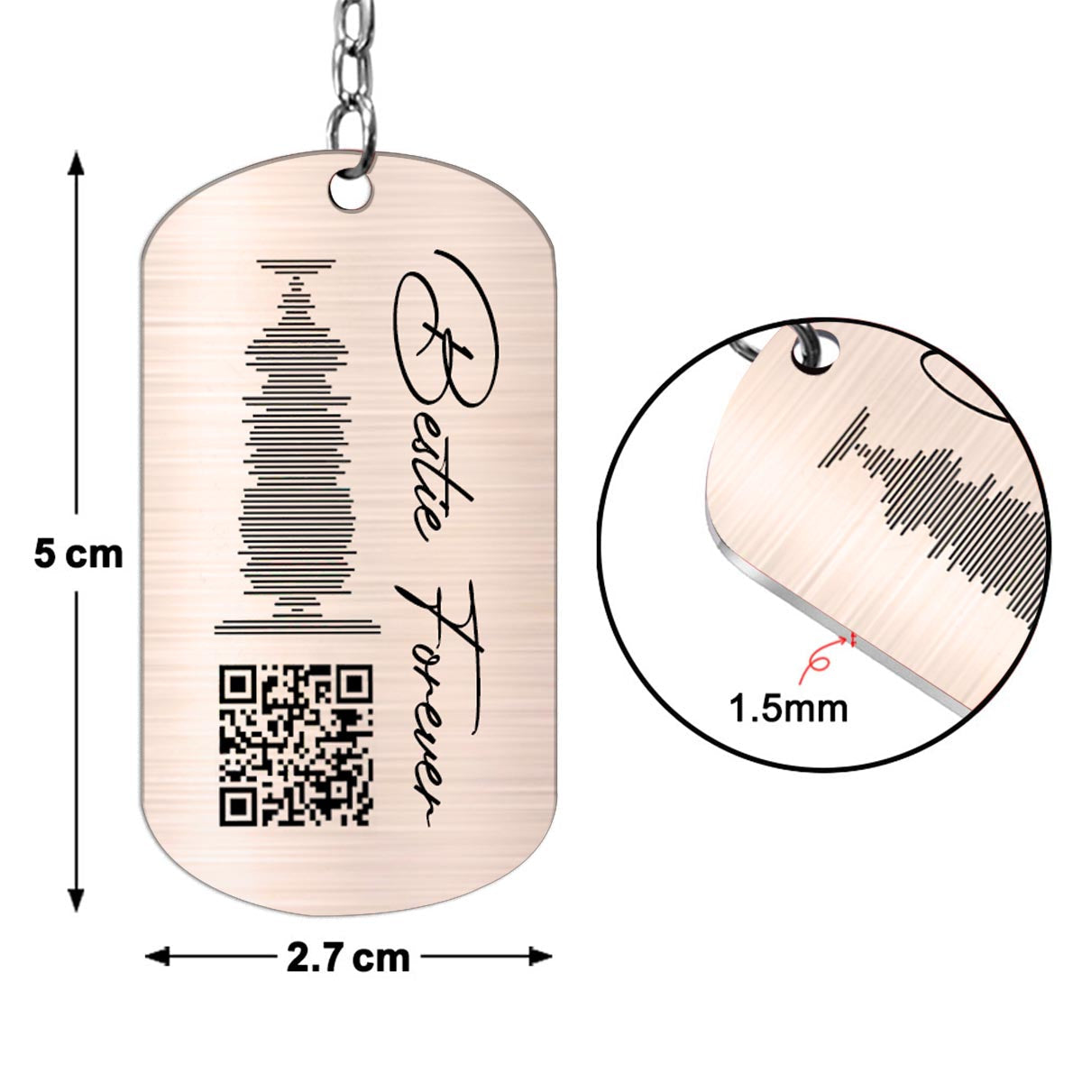 Chanson personnalisée « Meilleure amie pour toujours » - Porte-clés personnalisé en acier inoxydable « Meilleure amie pour toujours »