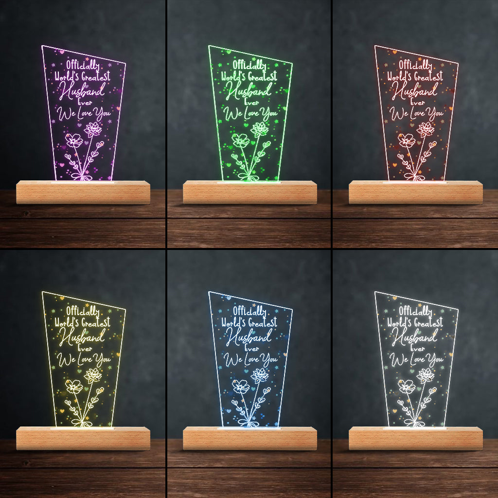 Officiellement la meilleure maman du monde ! – Cadeau pour maman, grand-père, mari, femme, grand-mère, papa – Plaque lumineuse personnalisée
