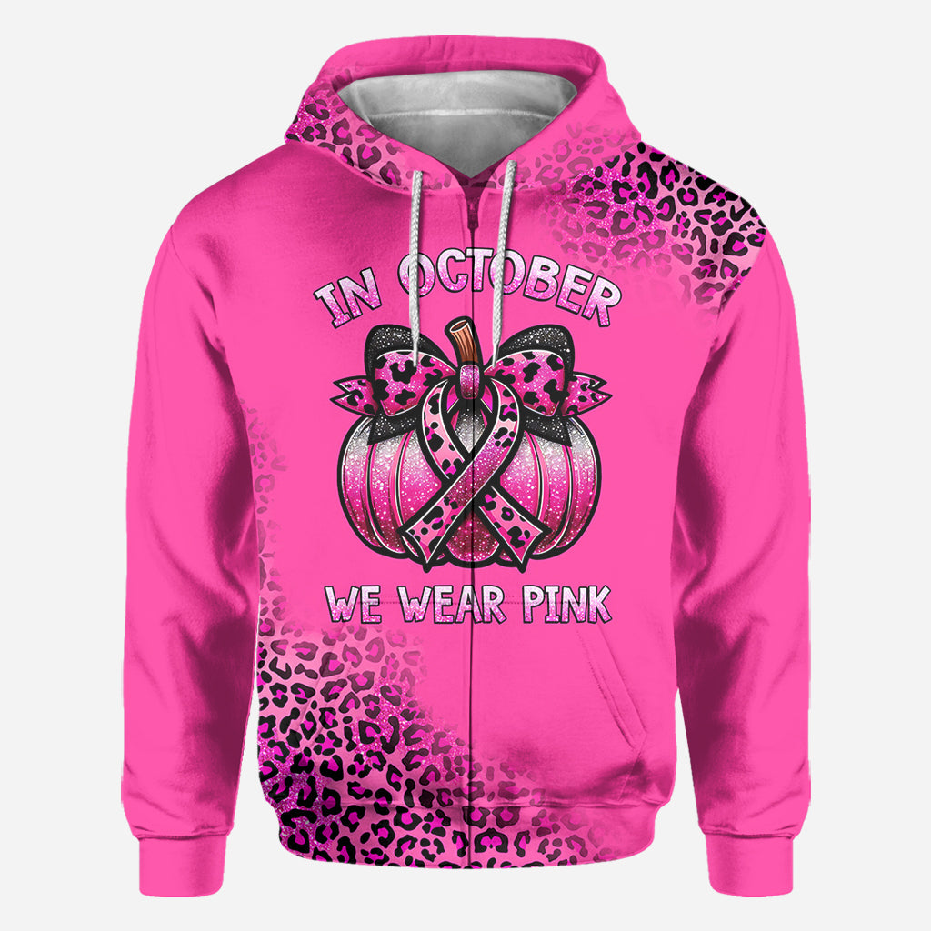 En octobre, on porte du rose - T-shirt intégral de sensibilisation au cancer du sein