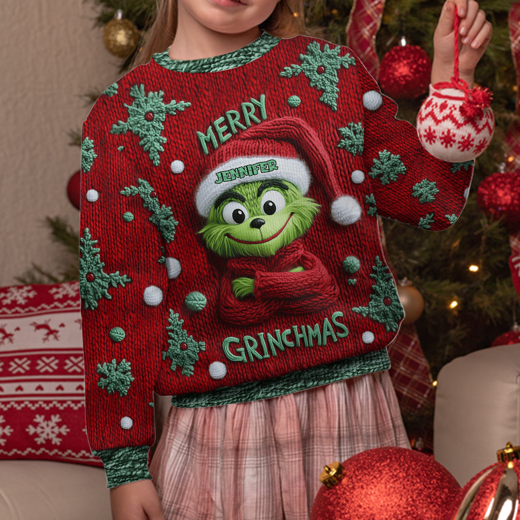 Joyeux Grinchmas - Étole de Noël personnalisée Pull moche de Noël