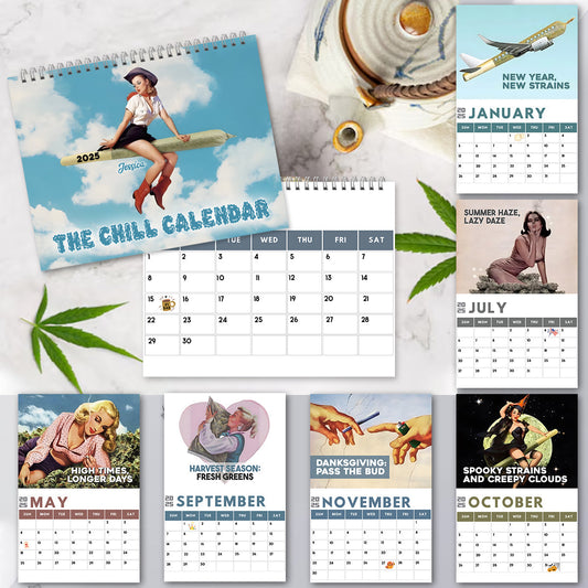 Calendrier mural et de bureau personnalisé sur le thème du cannabis - Dates changeantes