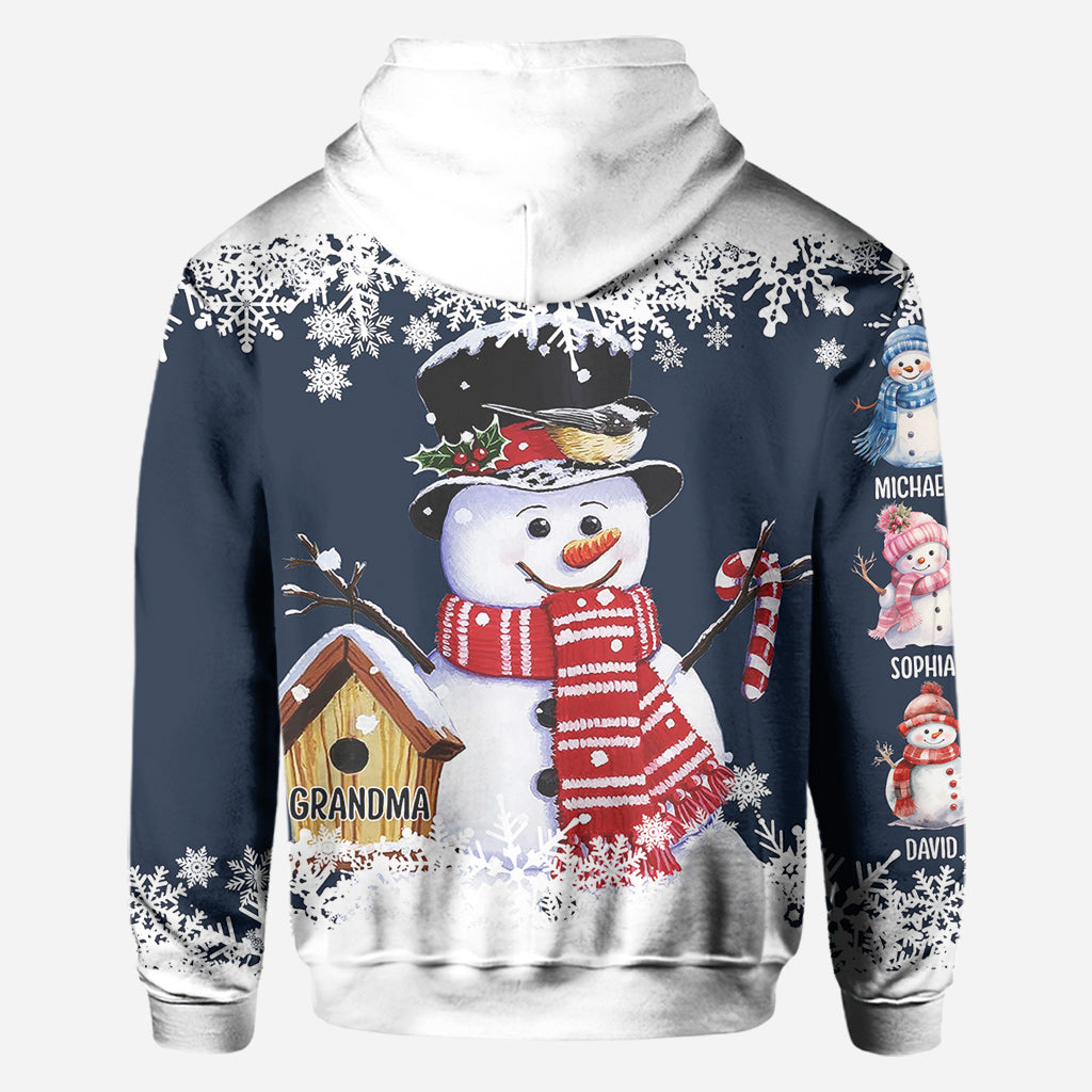 Grandma Snowman - Personalized Grandma All Over Shirt