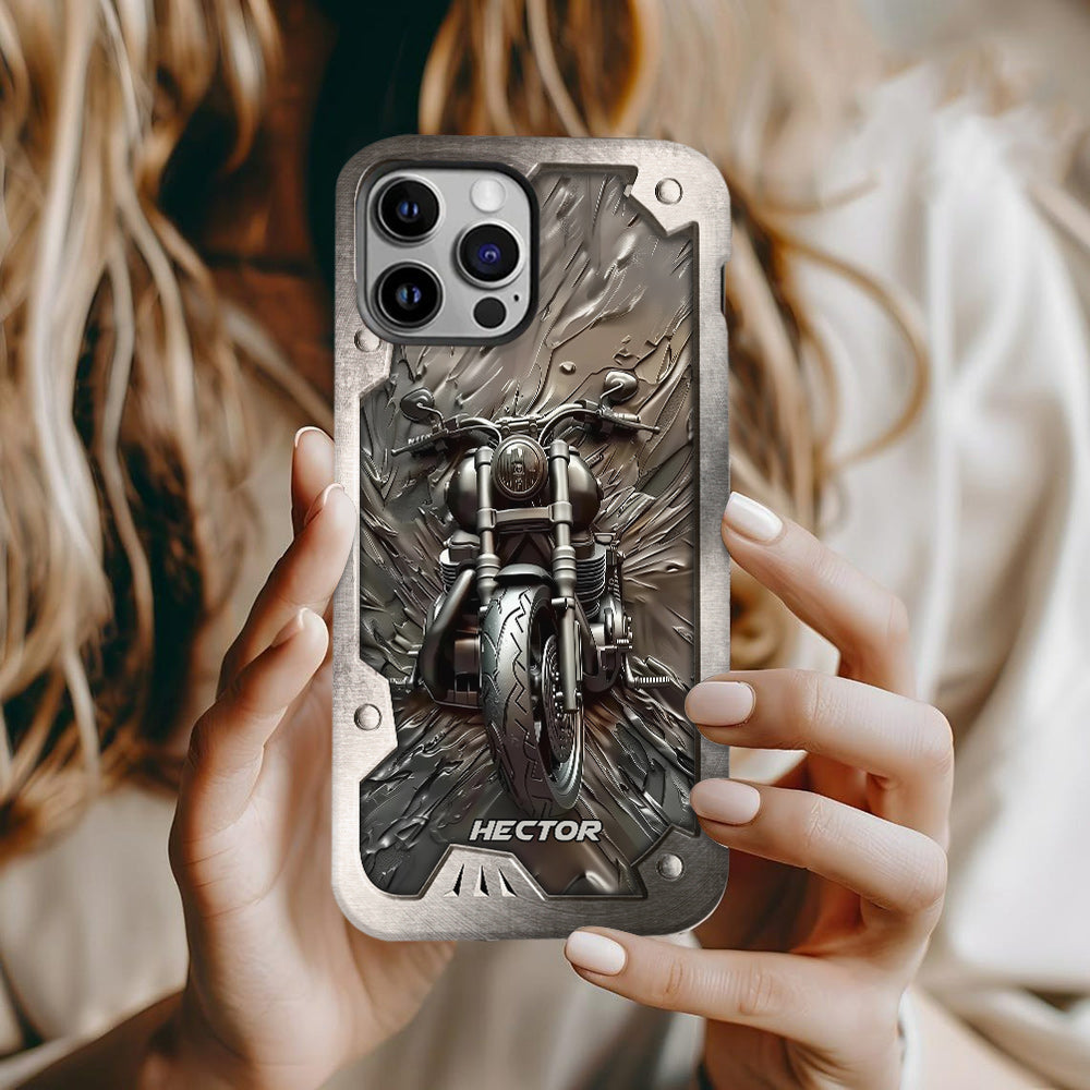 Coque de téléphone personnalisée avec motif motard vintage - Moto vintage