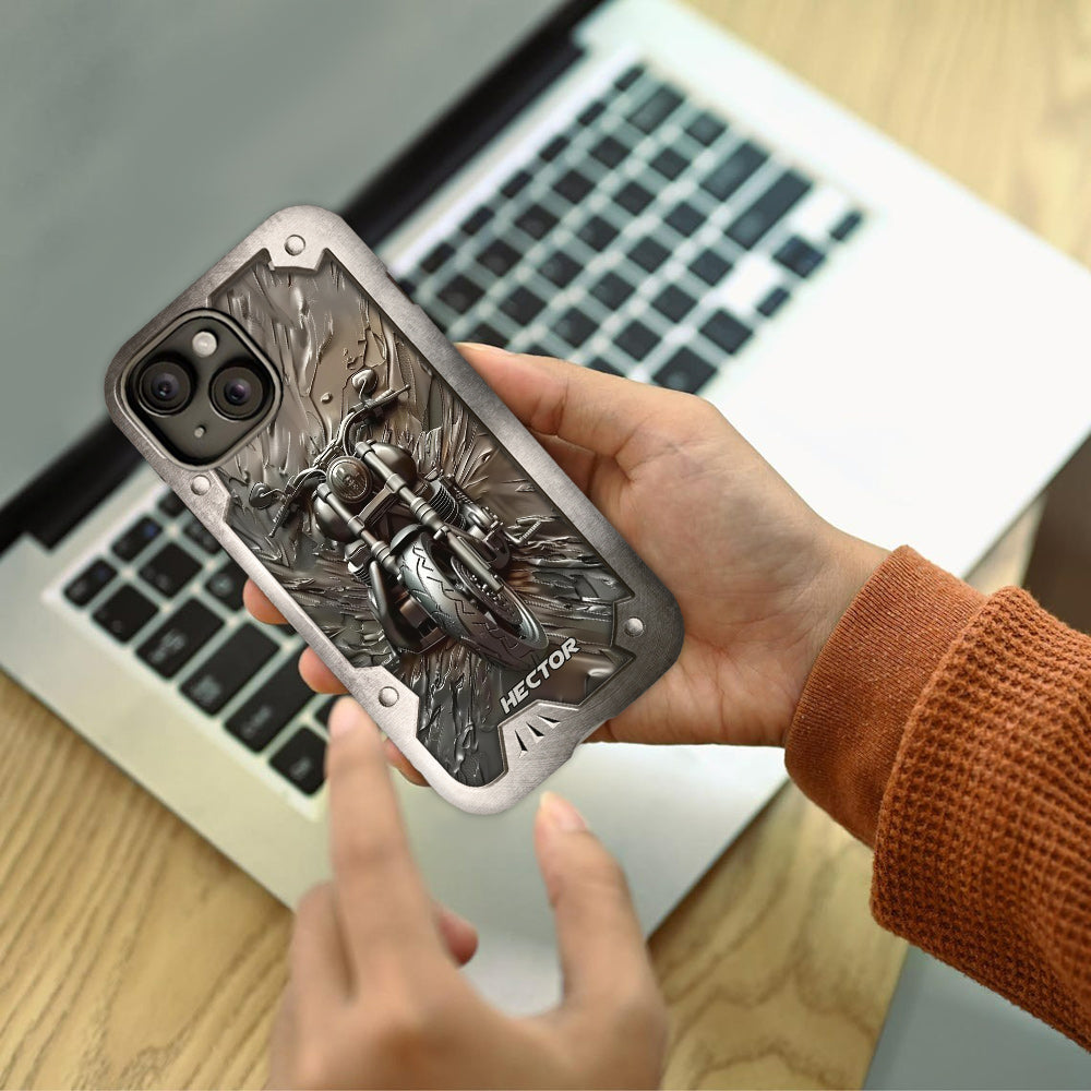 Coque de téléphone personnalisée avec motif motard vintage - Moto vintage